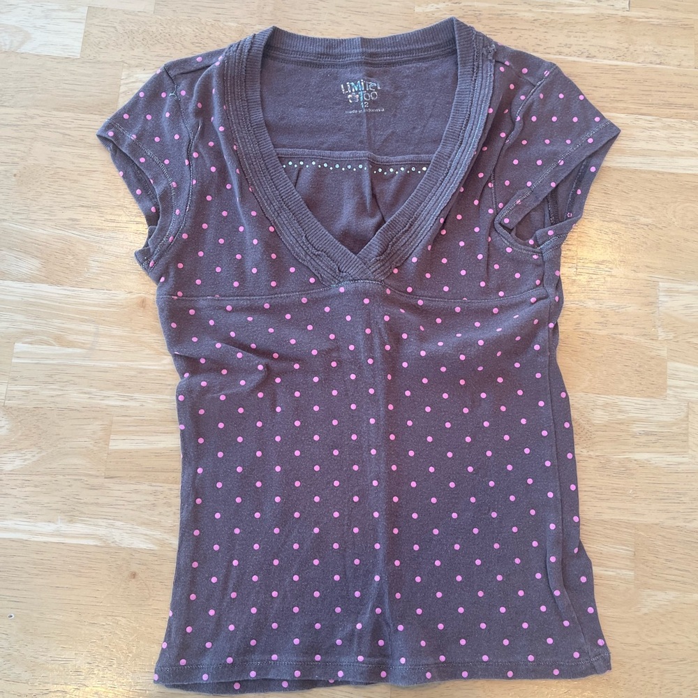 Limited Too Purple Polka Dot Kids Blouse